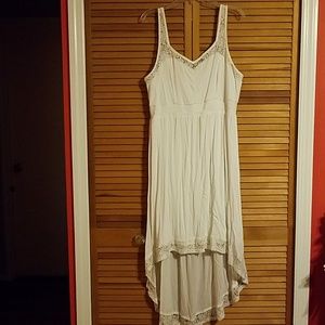 Torrid white lace sleeveless high-low dress